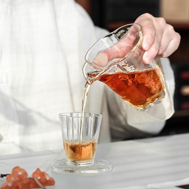 Glass Tea Pitcher Heat Resistant Borosilicate Gongdao Cup Japanese Minimalist Tea Server Artisan Gongfu Tea Set