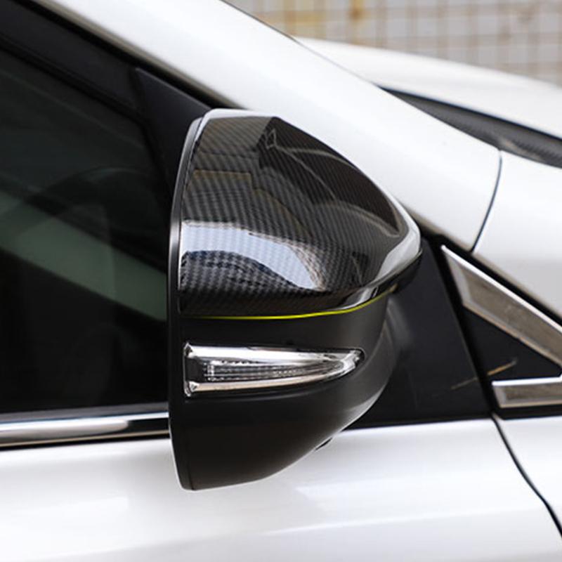 For Toyota Harrier 2014- Car Rearview Mirror Cover Trim, Black Carbon Fibre Side Turn Signal Mirror Covers 2015 2016 2017