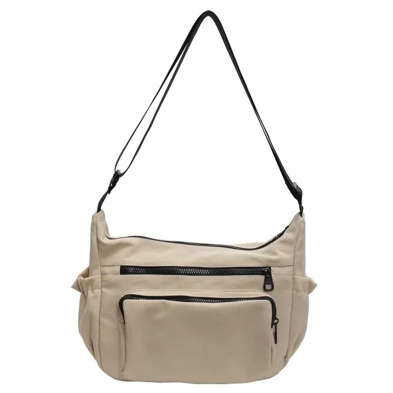 

Сумки через плечо из нейлона с застежкой-молнией для женщин, переносные сумки через плечо, швейная линия, простота, маятники