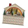 Christmas Wooden Advent Calendar with Drawers, Desk Ornament Rustic Creative House Shaped