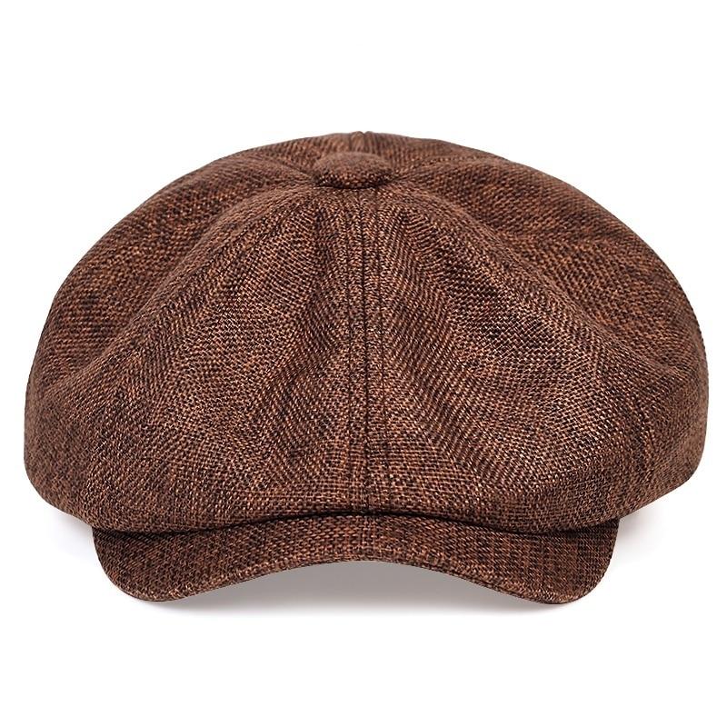 Men's Casual Newsboy Hat Spring and Autumn Retro Beret Hat Wild Casual Hats Unisex Wild Octagonal Cap