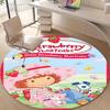 1pc Strawberry Princess3 Design Printed Area Round Carpet for Bedroom Living Room Home Decor Rugs Mat Non Slip Mat Rug for Bedside