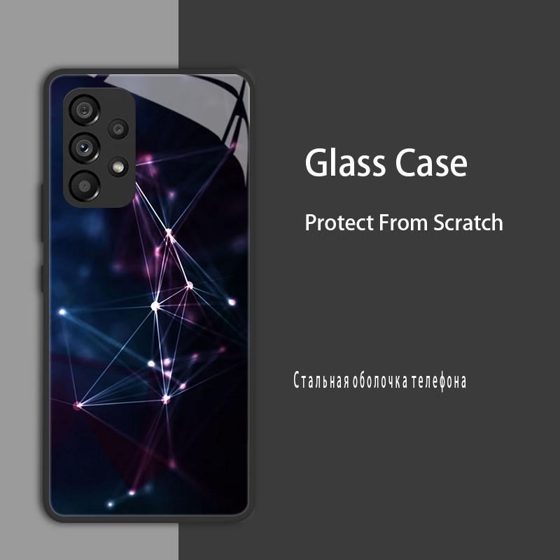 For Samsung Galaxy A52 A52S A53 Case Cover Tempered Glass Case Hard Coque Bumper For Samsung A33 A73 A13 A72 4G 5G Protect Case