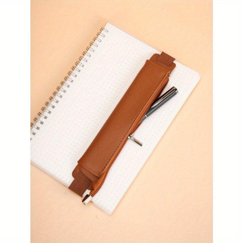 1 st Pu Anteckningsbok Pennfodral Med Justerbart Band Pennhållare Fickförsedd Väska Med Elastiskt Band Pennpåse För Anteckningsböcker Planerare Böcker Pennskydd Pennhållare