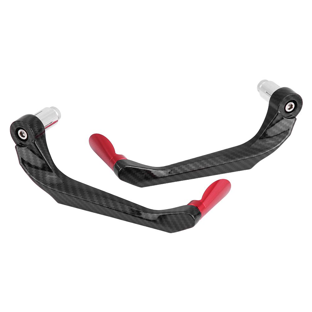 1 Pair of Carbon Motorcycle Brake Levers Handlebar Guard(Red)