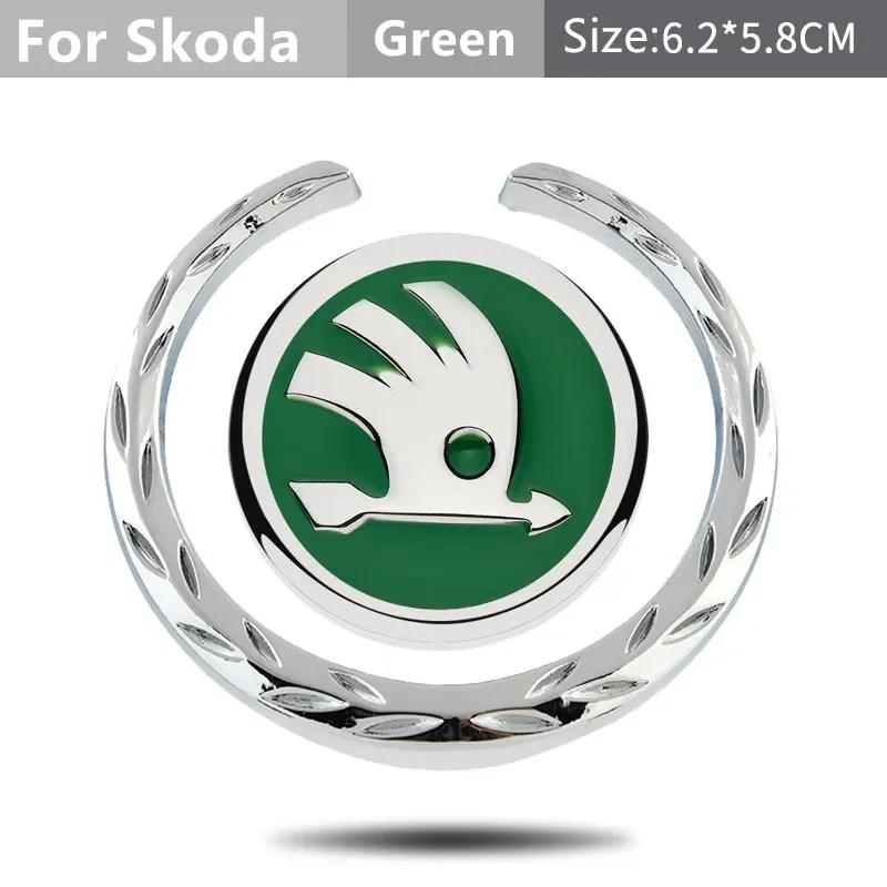 

2025 New Car Window Side Body badge Sticker for Skoda Logo Karoq Superb A7 2 Kodiaq Yeti Tour RS Octavia Fabia 1 Rapid Auto Acce зелений