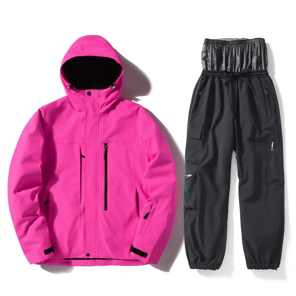 Erkek ve Kadınlar İçin Kayak Kıyafeti Dış Mekan Kışlık Sıcak Snowboard Kıyafeti Su Geçirmez Rüzgar Geçirmez Kayak Montları ve Pantolon Seti Unisex Nefes Alabilir Yalıtımlı Kar Kıyafeti