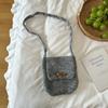 Horn Buckle Knitted Crossbody Bag Vintage Autumn Winter Mobile Phone Case for Women Fashion Mini Purse Korean INS Style Bag