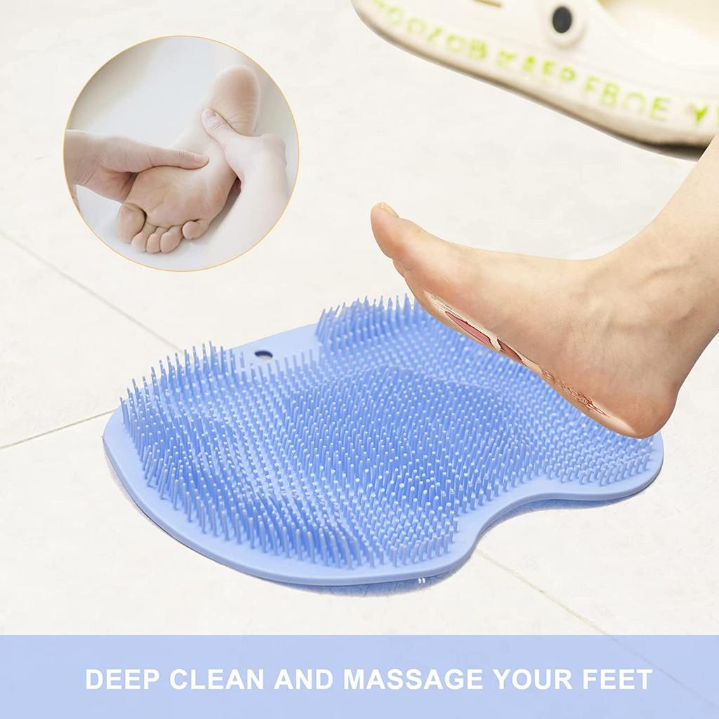 Back Scrub Brush Foot Scrubber Reusable Silicone Brush Floor Mat Multifunctional Suction Cup Wall Pad Foot Bath Tools Body Home