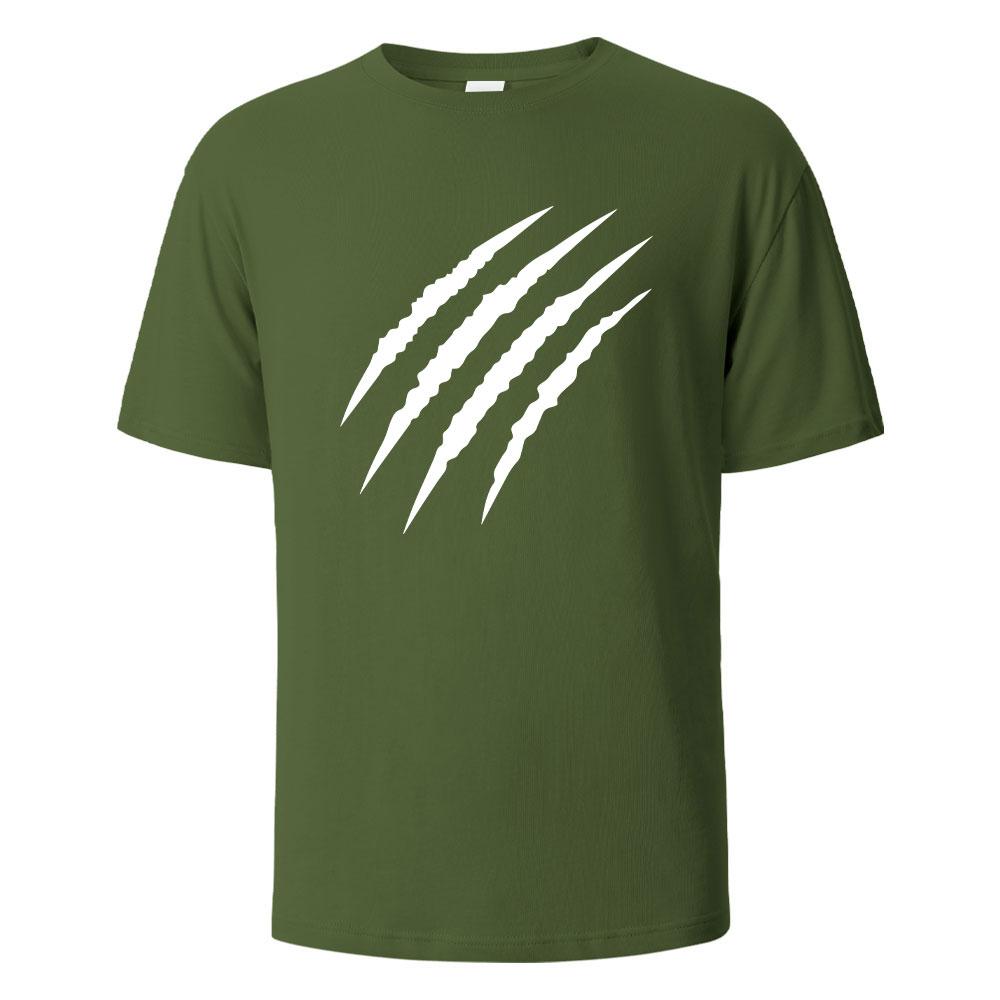 Claw Marks Simplicity Graphic TShirts Summer Breathable Comfortable Pure Cotton Tops For Men Women Oneck Oversize Men Clothing