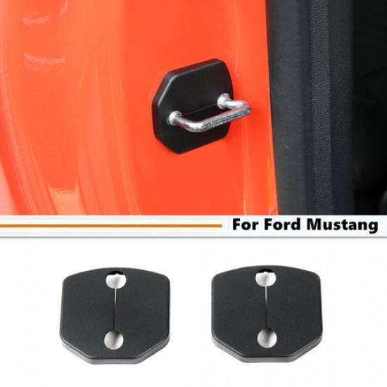 Для 2015-2025 Ford Mustang Черная Накладка на Замок Двери Защитная Пряжка Декоративная Отделка 2 шт