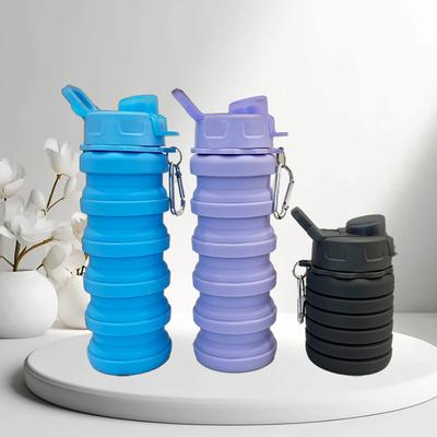 Silicone Foldable Water Cup Outdoor Mountaineering Travel Portable Sports Retractable Kettle Business Gift Water Bottle