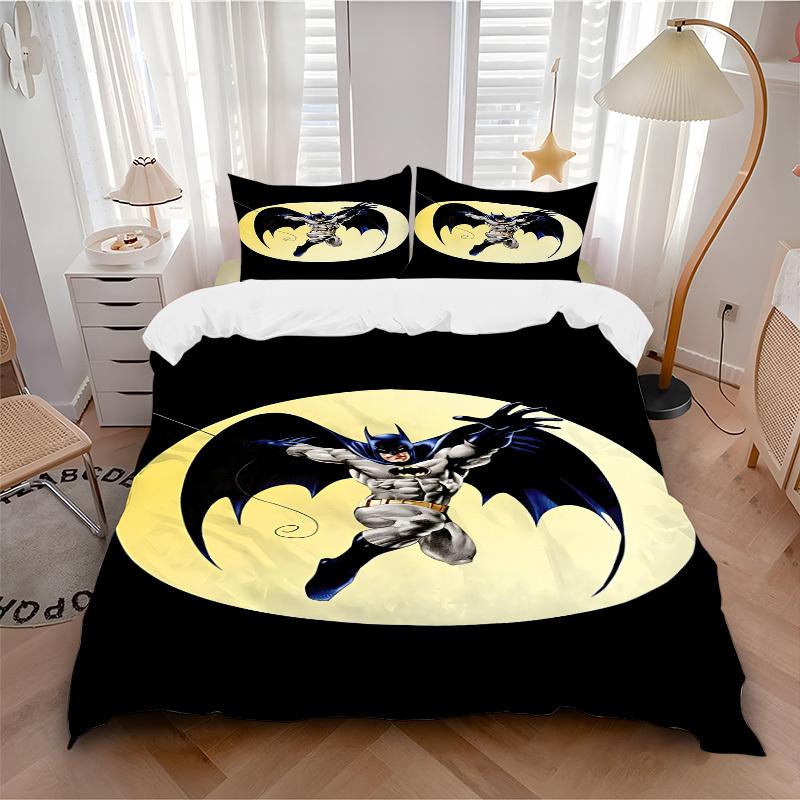 

3pcs Batman Moon Bedding Set, Soft Polyester Duvet Cover and Pillowcases Machine Washable Seasons all suitable & Guest Room Decor296 135x200cm