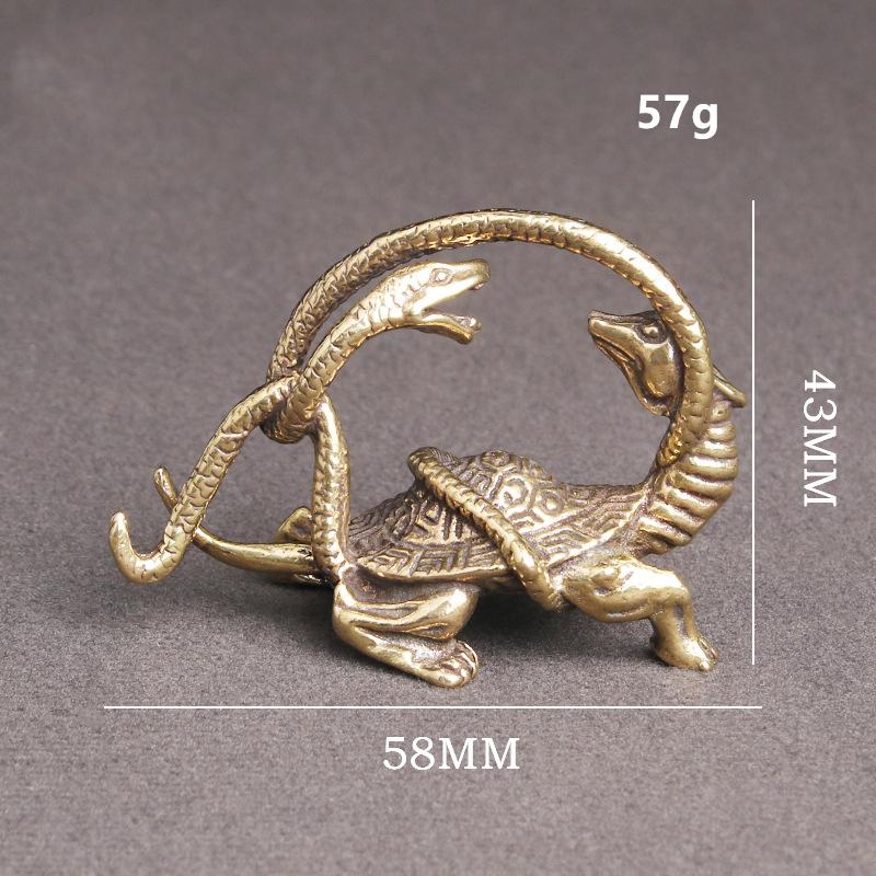 Brass Four Chinas Beasts Great Statue Mascot Feng Shui Antique Miniatures Figurines Home Decoration Ornaments Bronze Collection