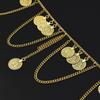 Coin Pendant Metal Body Chain Belt Belly Dance Body Chain Vintage Tassel Waist Chain  Girls