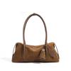 Chic Tassel Design Women Armpit Shoulder Bag Caramel Coffee Color High-end Suede Cow Leather Women Handbag Winter