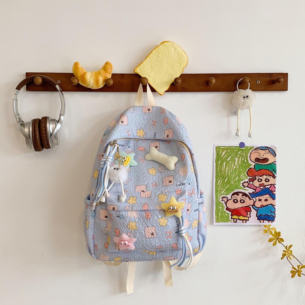 Schoolbag New Campus Outing Bag Girl Junior High School High School College Backpack Floral Schoolbag Sweet Schoolbag Girl