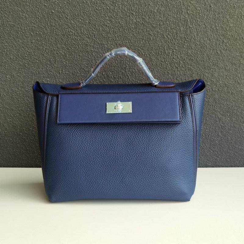 2026 Neue Damen-Tasche aus echtem Leder, Oberleder Rindsleder Aktentasche 2424 Handtasche Vielseitig Crossbody Small 22cm blue
