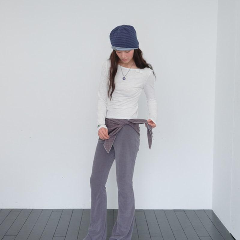 muwm Flare Banding Pants & Modular Shawl (Gray)
