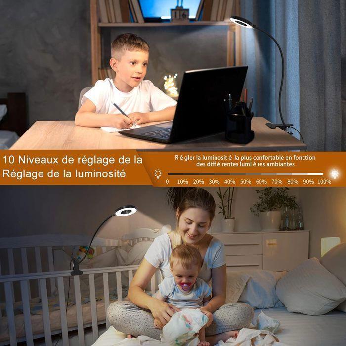 Lampe de Bureau - Non spécifié - Modèle à Pince - 48 LED - 3 Modes d’Éclairage - 10 Niveaux de Luminosité Noir YYV