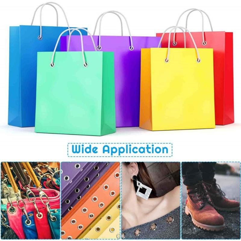 100Sets Grommet Tool 10mm Eyelets with 3pcs Installation Tools for Craft Making Shoes Bag Leather Belt Repair Accessory