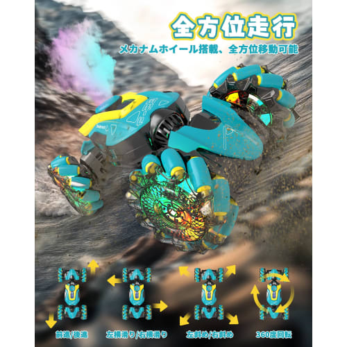 RC Car, Gesture Control Stunt Car for Kids, Off-Road, Double-Sided Driving, 360 Rotation, Four-Wheel Drive, Two Control Methods, 40-Minute Operation