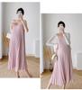 Versatile Plus Size Pleated Maternity Two-Piece Slip Dress