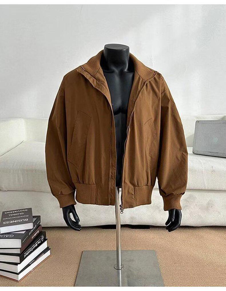 Men's American Retro Cotton Baseball Jacket - Trendy Oversized Windproof Casual Workwear