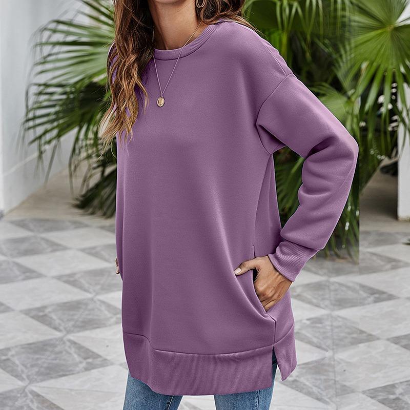 Round Neck Long Sleeved Loose Top