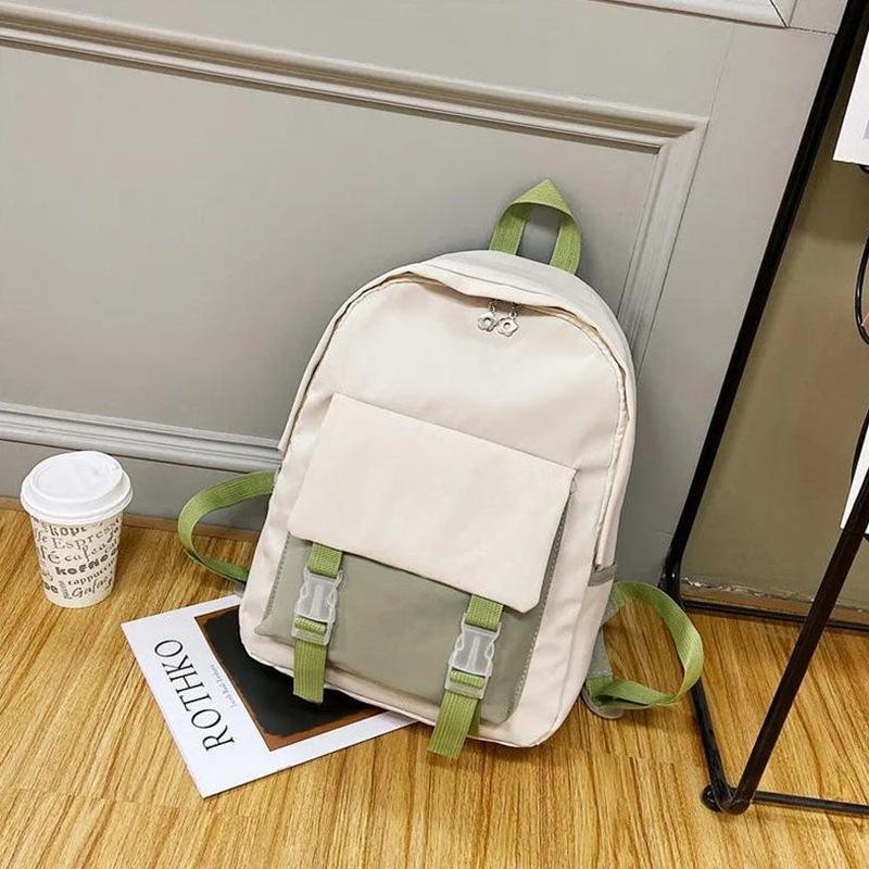 Personalized Hand-Embroidered Snap Backpack Travel Waterproof 2025 New Large Capacity Flower Decoration Simple Bags for Students