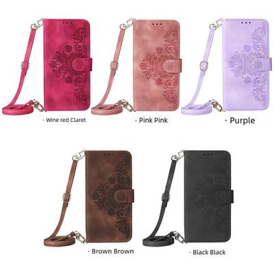 Kožené pouzdro iPhone 14 Long Rope Messenger Bag pro mobilní telefon Apple – multifunkční magnetické přisávání pro Kyocera a Samsung S23