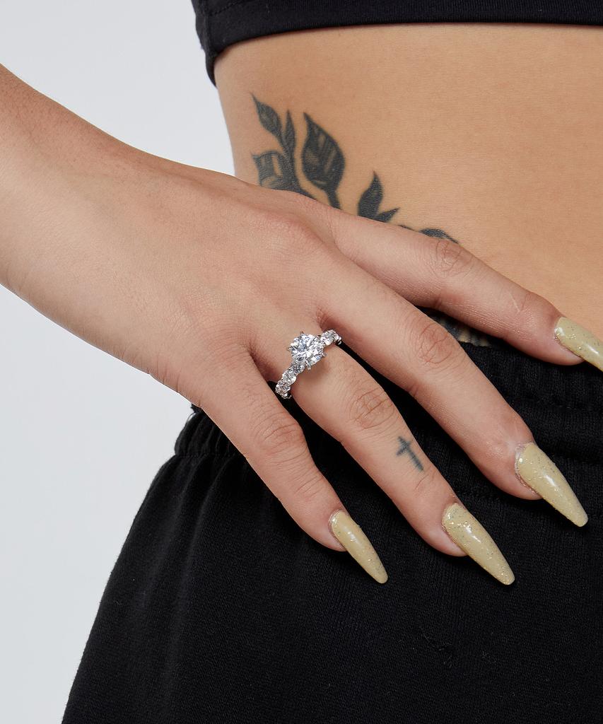 Raindrop Jewelry 3.5Mm Round Solitaire Set Rings