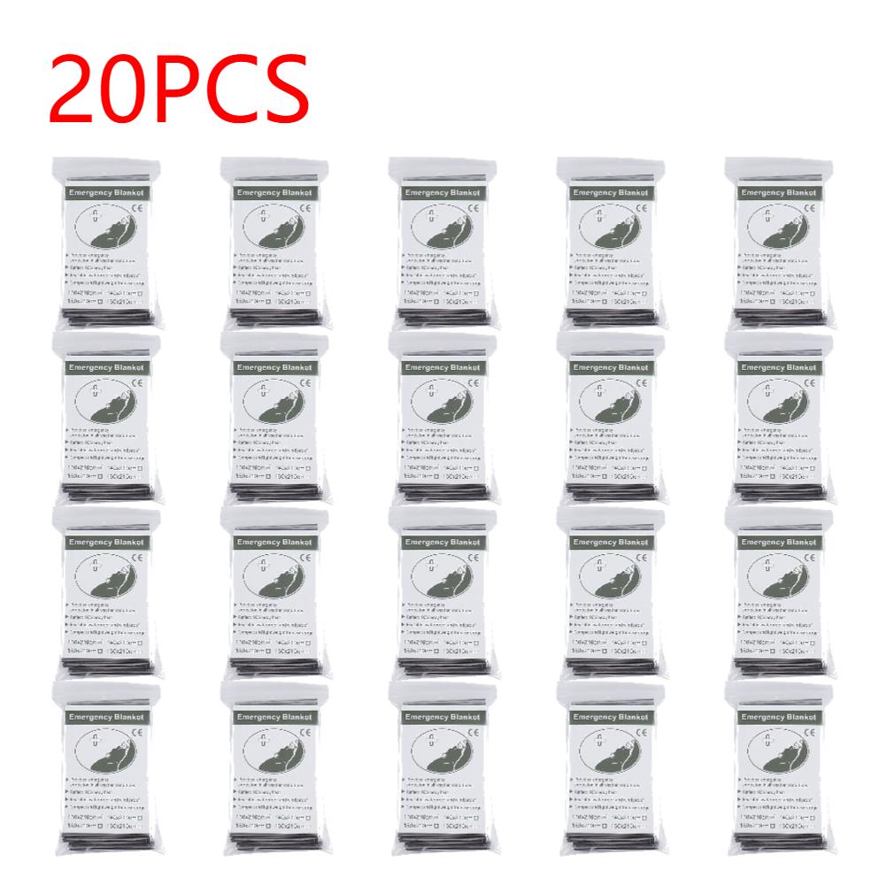 1-20PCS Emergency Blanket Outdoor Hiking Camping Survival First Aid Windproof Insulation Lifesaving Foil Thermal Rescue Blanket