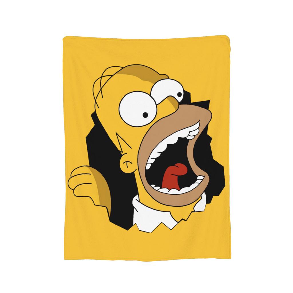 Simpsons Cartoon Blanket Flannel All Season Multi-function Lightweight Thin Throw Blanket for Bed Car Quilt