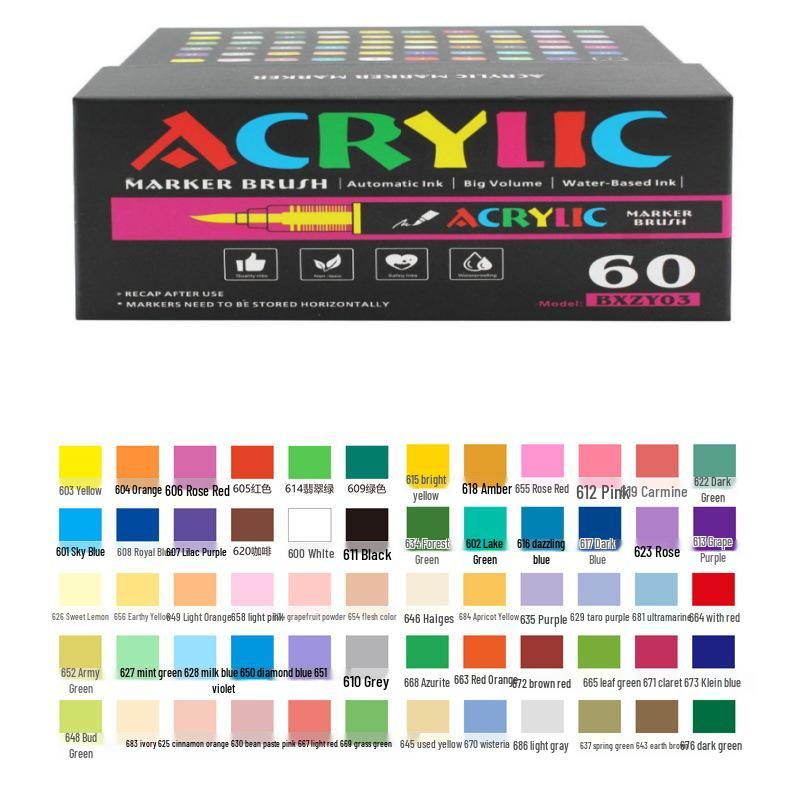 Direkt-Tinten-Acrylmarker Pinselstift mit weicher Spitze, Große Kapazität, Übermalbar, Nicht unter Druck.