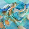 [BYSIFA] Blue 100% Silk Scarf Shawl Fashion Floral Design Long Scarves Women Summer Utralong Beach Shawl Winter Scarves180*110cm