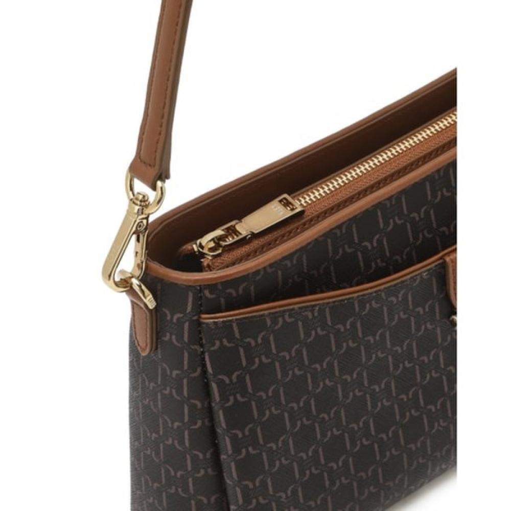 Daks Brown Dd Pattern Leather Shoulder Bag Dcba6e871w3