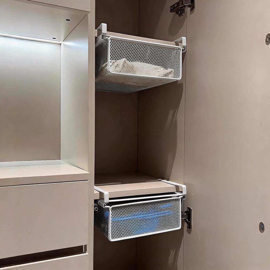 Wardrobe Hanging Shelf: No-Drill Wall-Mounted Storage Rack for Cabinet or Underwear Organization