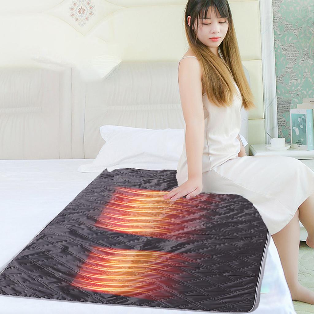 Heated Sleeping Bag Pad 3   Temperature Levels 4 Heating Zones USB Heating Pad for Cold Weather Camping Hiking Dual Interfaces