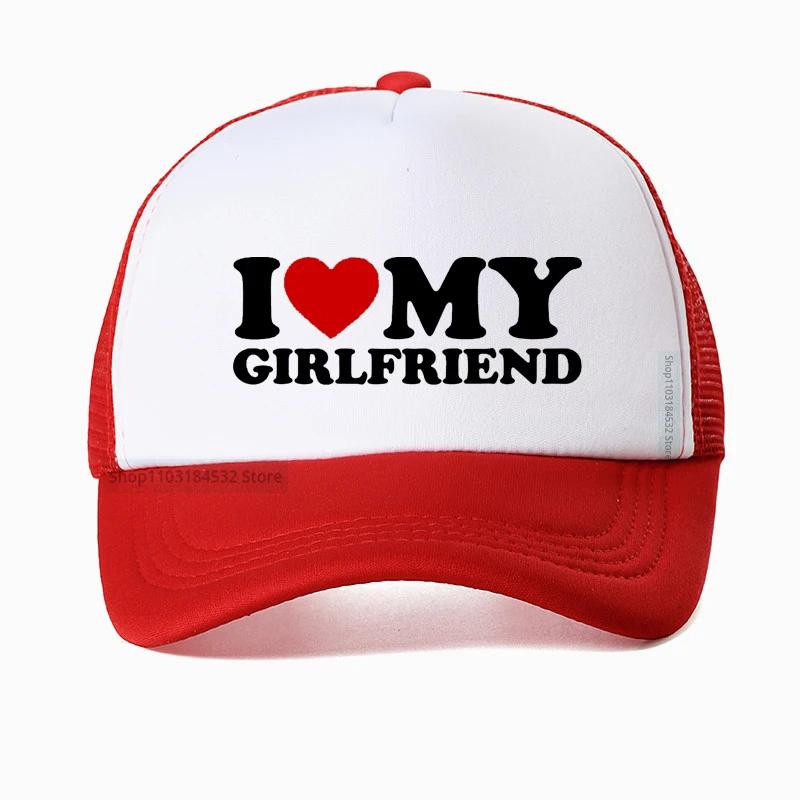 Ich Liebe Herz Meine Freundin Baseballkappe hohe Qualität Golfhüte Geburtstagsgeschenk cool Netz Atmungsaktiv Truckerhut Kappe