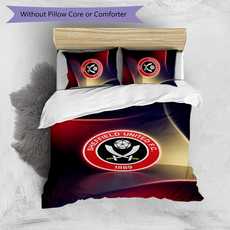 Set Lenzuola Stampato Sheffield United Football 3 Pezzi, Comodo Set Copripiumino per Camera da Letto Amico della Pelle