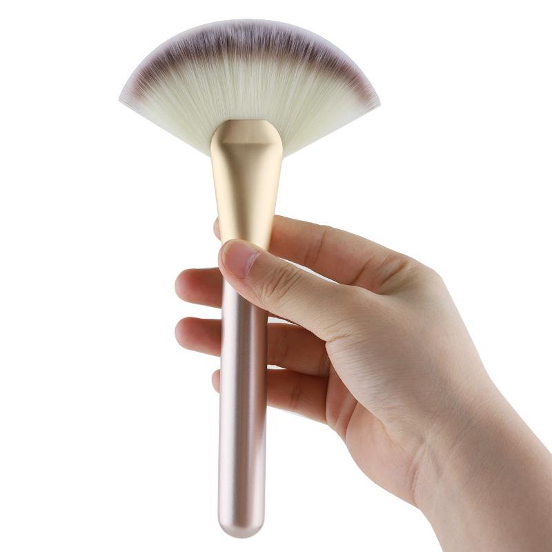 Fan-Shaped Highlight & Blending Brush: Soft Makeup Tool In Stock