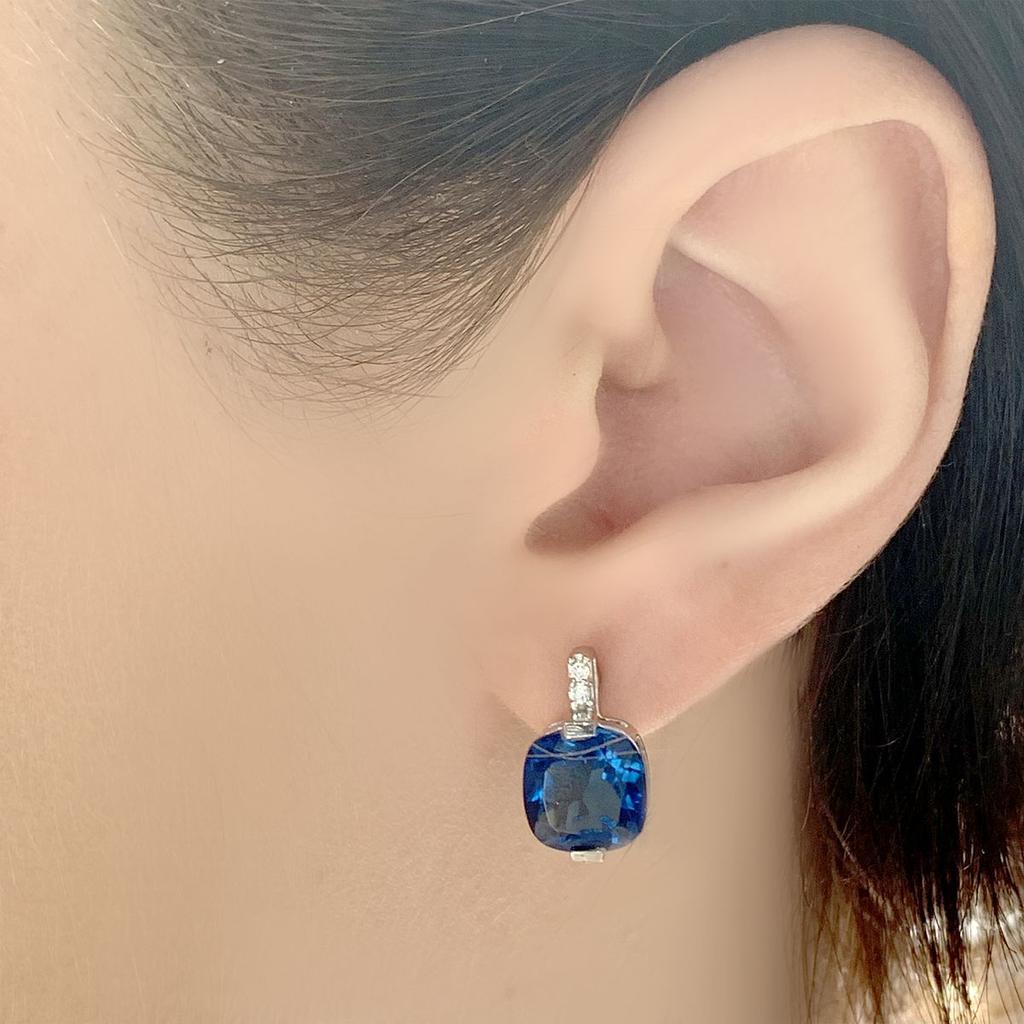 London Blue Topaz Silver Earrings 4.841ct (2020011)