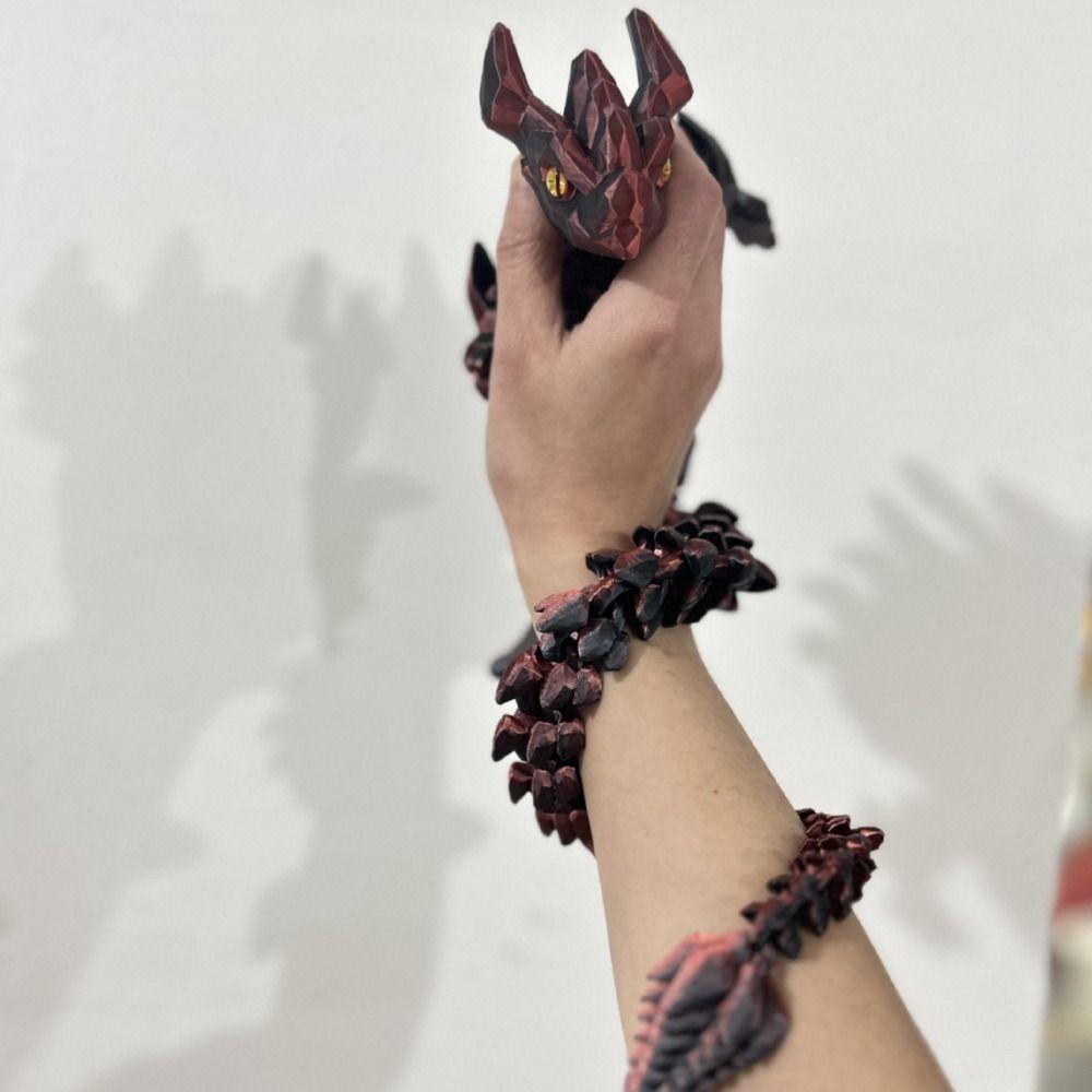 Luminous 3D Printed Horned Dragon Glow in The Dark Dragon Ornament Dragon Figurine Craft Gift