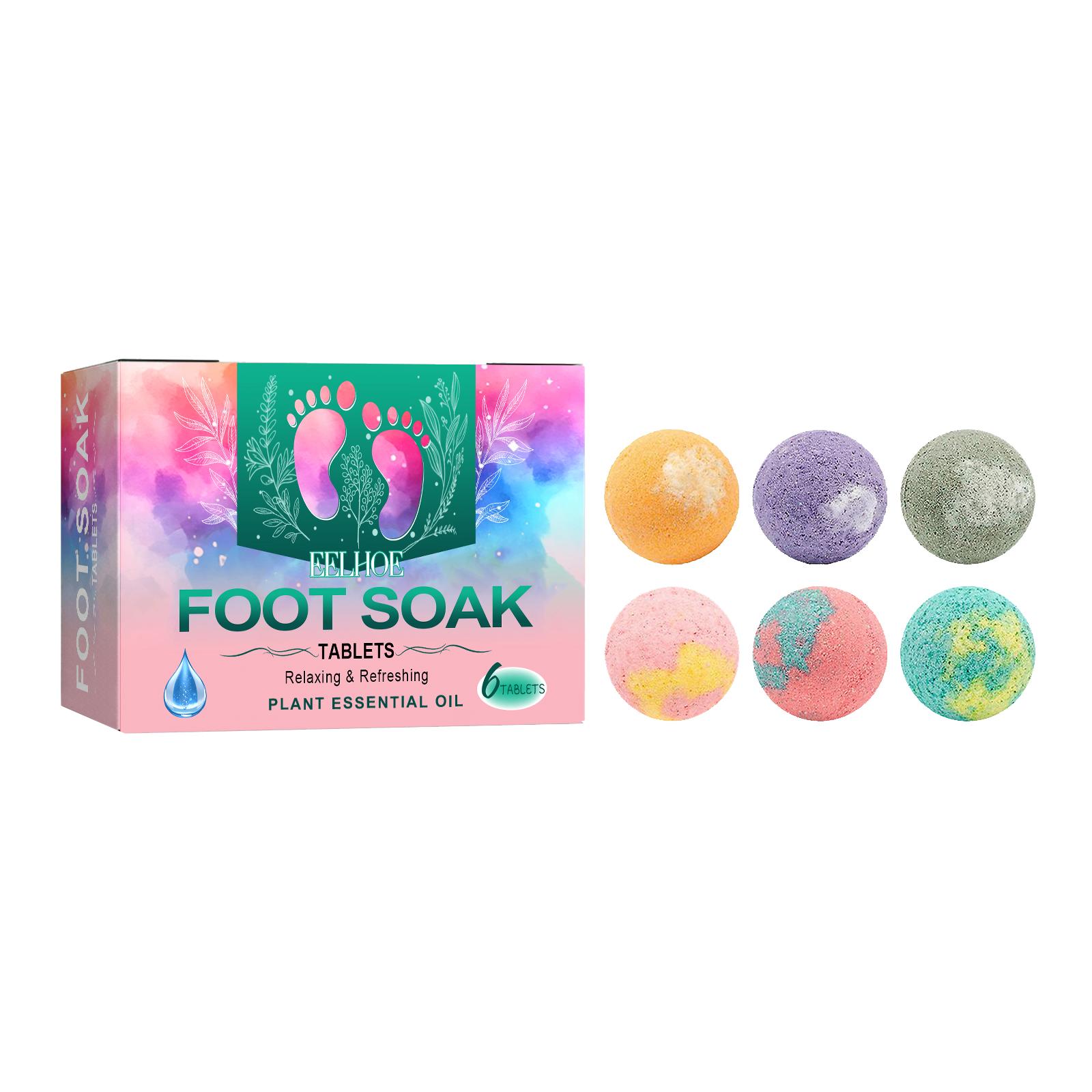 

EELHOE Relaxing Foot Bath Bombs Set 6 Pcs Ginger Sea Salt Baking Soda Foot Soak for Sleep Aid Remove Odor Drive Away Cold And Dampness