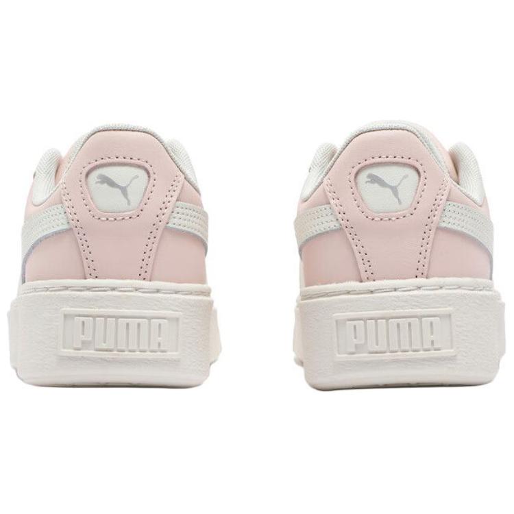 New PUMA BASKET PLATFORM Low Top Skateboard Shoes Women's Pink White 397250-02