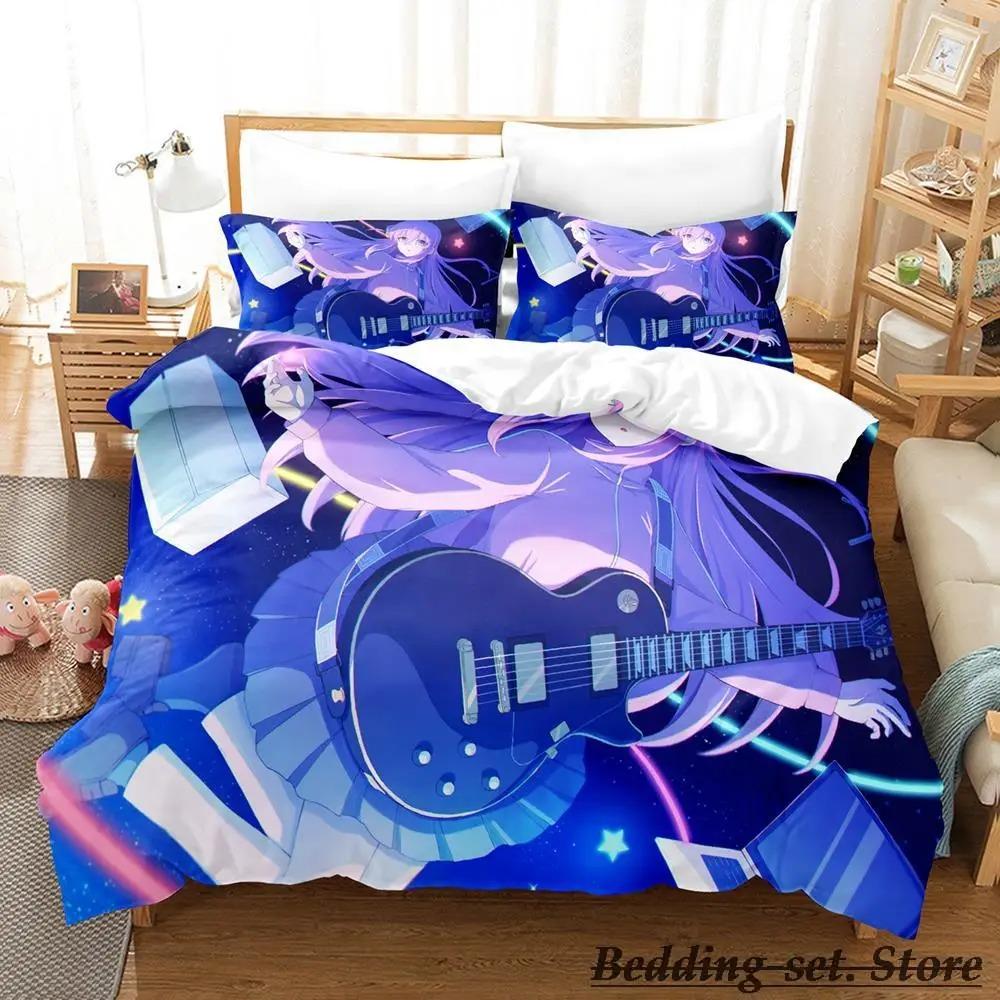 Gotou Hitori Bedding Set Single Twin Full Queen King Size Bed Set Adult Kid Bedroom Duvetcover Sets Anime parure de lit Bed