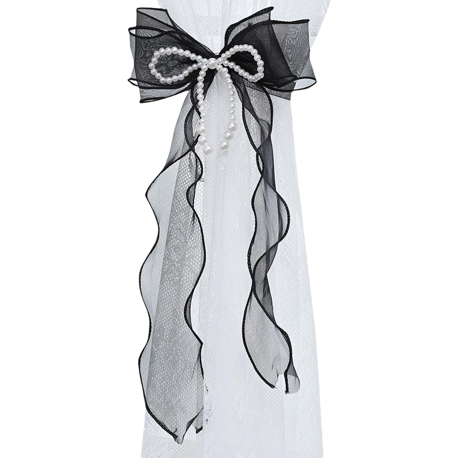 

2pcs Decorative Bow Curtain Tiebacks Curtain Holder Featuring Cute Butterfly And Beads For Stylish Home Decorations чёрный