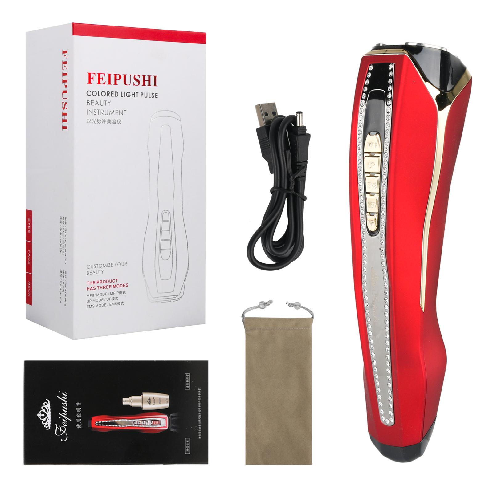 

MFIP EMS Микротоковый импульсный лифтинг-массажер для лица LED Фотонная терапия для омоложения кожи RF Удаление морщин Косметическое устройство красный