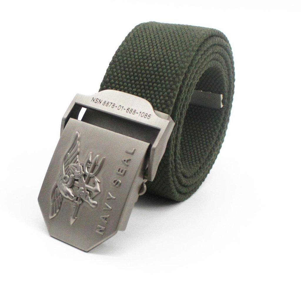 Men's Extra Thick Canvas Woven Belt, Polyester-Cotton Blend, Casual Style